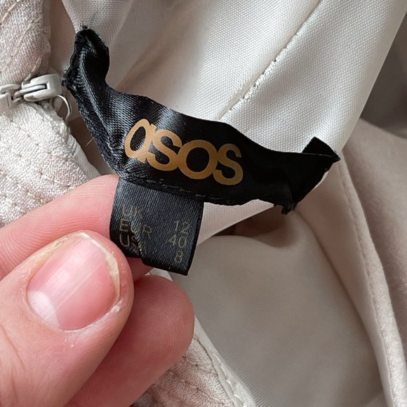 ASOS Beige Evening Mini Dress 8 - Picture 5 of 9